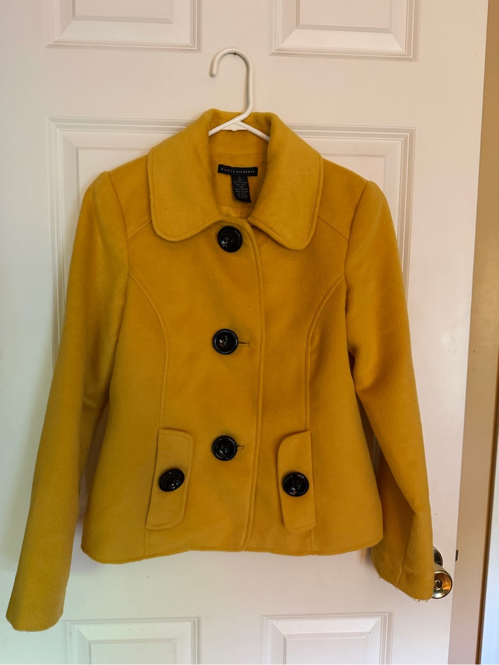 Yellow Pea Coat - Grace Elements